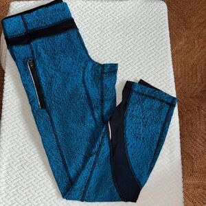 Blue and Black Lulu Running Leggings